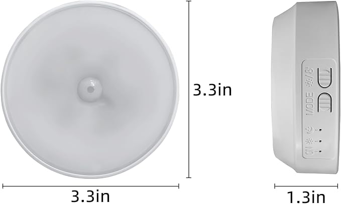 EZVALO 8 Pack Motion Sensor Closet Lights, 1200mAh Rechargeable Under Cabinet Lights, Night Lights, Puck Lights, Dimmable, 3 Color Temps, Magnetic, Stick on for Kitchen, Stairs, Closet