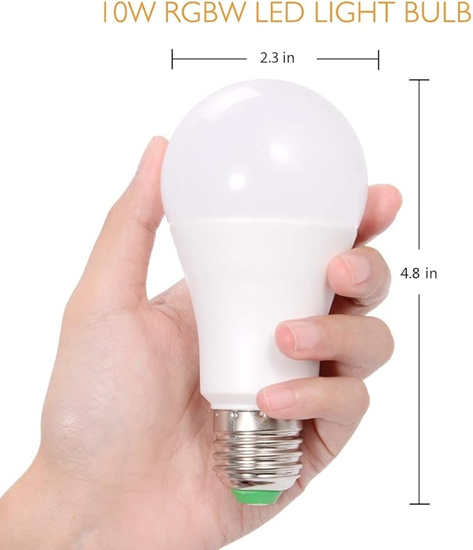 SUNNEST LED Color Changing Light Bulb, 820LM Dimmable E26 10W RGBW, Mood Light Bulb with Timing Remote, 120 Colors Screw Base Lights for Home Decor, Bedroom, Stage, Party