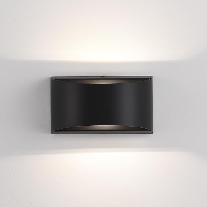 Black Modern LED Wall Sconces Set of Two Hardwired Wall Sconces Indoor Up and Down Wall Mount Light Hardwired Indoor Wall Lights(Bulb not Included)