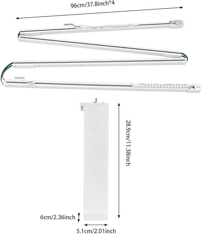 Electric Ceiling Curtain Track,13ft Ceiling Smart Curtains System w/Automated Rail,Automatic Curtain Opener/Close Smart Drapery Curtain Track Rod Rail,Motorized Curtains Rod,Motorized Rails for Study