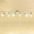 HiBay 6-Light Track Lighting, Flexible Ceiling Light Fixture w/Glass Shades, Modern Chrome Track Spot Lights Indoor for Kitchen, Living Room, Bedroom, E12 Base, No Bulbs