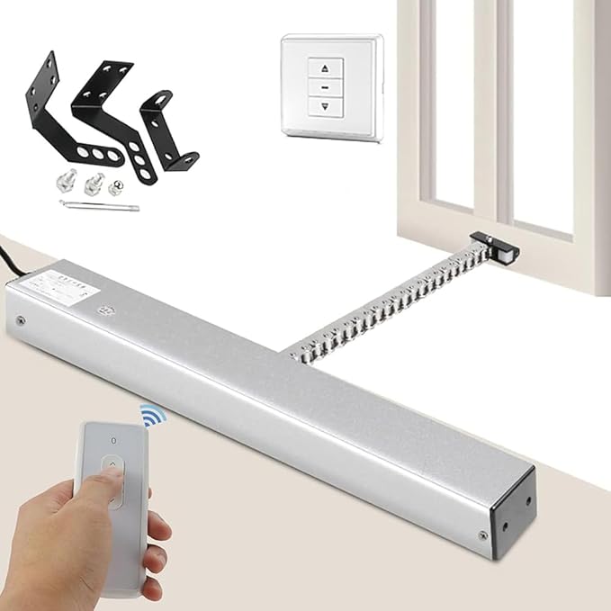 Automatic Window Opener, Electric Window Opener Actuator with Wall Switch and Remote Control, 400 Torque & Double-Layer Chain and Silent Design, for Skylight Window Greenhouse and Roof Vent