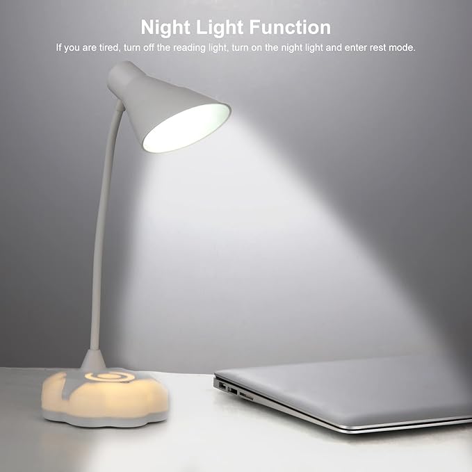 LED Desk Lamp for Bedroom, Eye Protection Table Light with Adjustable Brightness and Flexible Goose Neck Tube, Touch Control Table Lamps for Home Office Study Room (1)