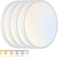 4 Pack LED Flush Mount Ceiling Light,12Inch 24W,3000K/3500K/4000K/5000K/6500K 5 Color Temperatures Ceiling Light Fixture for Kitchen Porch Hallway Bedroom Bathroom and Closet,White