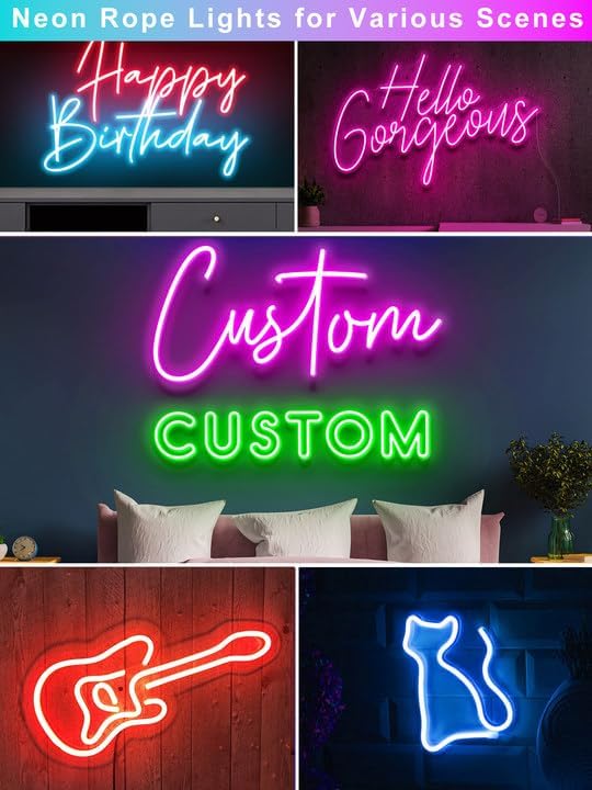 100ft RGB LED Neon Rope Lights with App, Remote Control, IP65 Waterproof Neon Light Strip Outdoor Indoor, DIY Design Flexible Led Strip Lights for Bedroom Essentials, Gaming Accessories