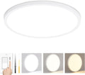 16 Inch LED Flush Mount Ceiling Light – 32 W 3200 LM Dimmable, 3-CCT Changeable (3000K/4000K/6500K), Ultra-Thin Modern Round Light Fixture for Kitchen, Dining Room, Bedroom, Office