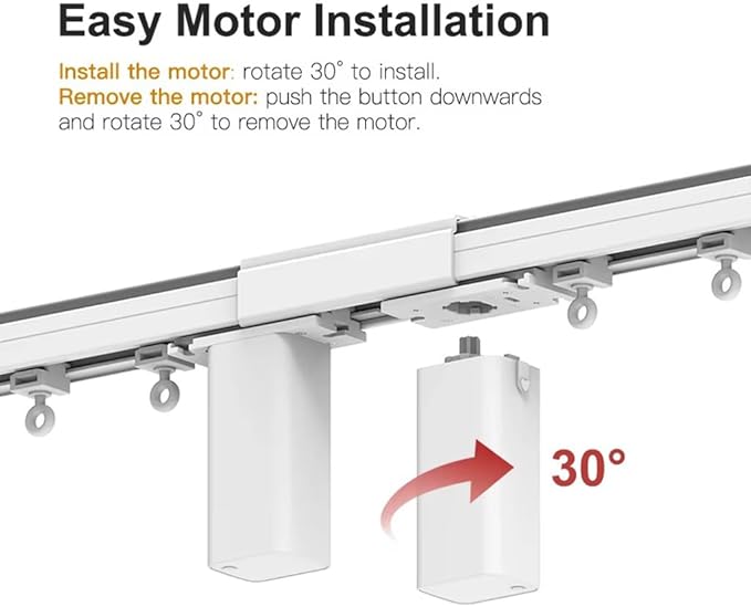 ZigBee 3.0 Dual Motor Smart Curtain Track System, Ripple Fold Electric Drapery Rods, Independent Left Right Control Day Night Curtains, 1.2N.m Mini Automatic Opener (4 meters (157.4 inches))