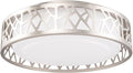 Flush Mount Light Fixtures, 12 Inch Dimmable LED Kitchen Ceiling Lights, 15W 1100 Lumens 3000K Warm White, ETL Listed,Brush Nickel Finished,Metal Body and Acrylic Shade