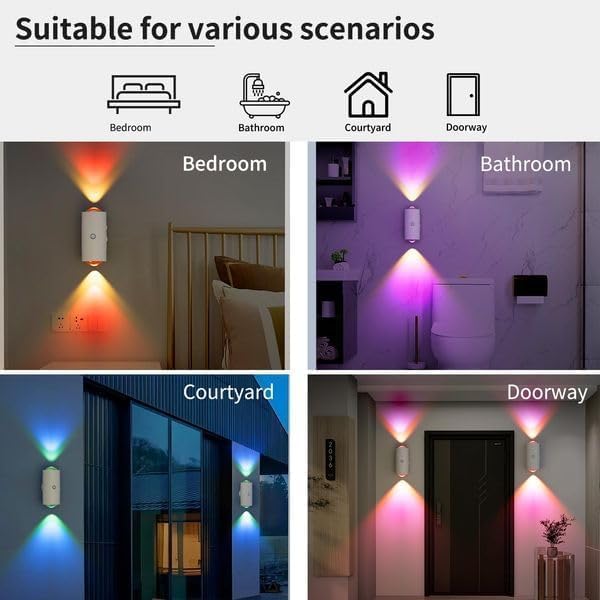 Rechargeable LED Wall Lamp Magnetic Motion Sensor Dimmable Stick on Night Light for Bedroom Closet Under Cabinet Lighting (4, White)