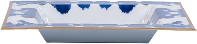 Jaye's Studio Ink Blot Blue Enameled Square Decorative Trinket Tray, Catch All Tray, Jewelry Tray for Vanity, Bathroom, Bedside Home Office