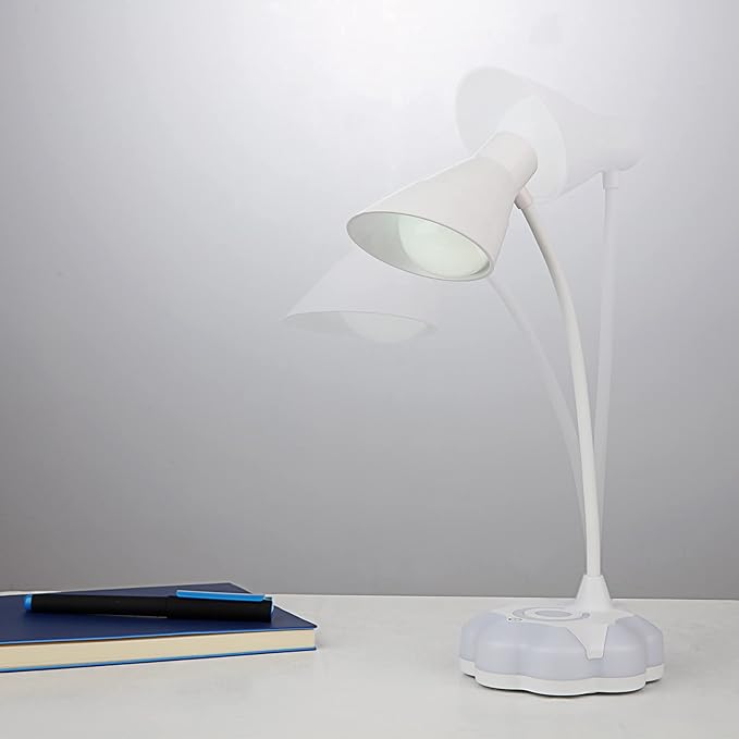 LED Desk Lamp for Bedroom, Eye Protection Table Light with Adjustable Brightness and Flexible Goose Neck Tube, Touch Control Table Lamps for Home Office Study Room (1)
