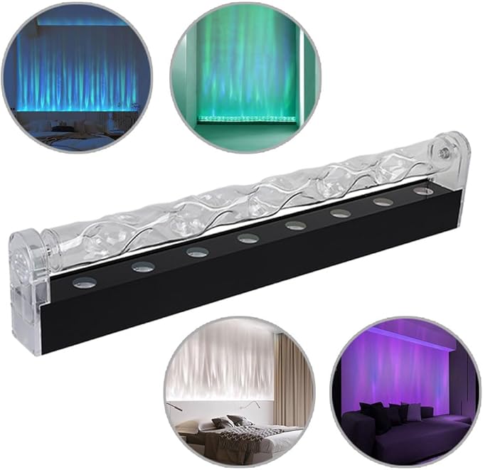 RGBW Ocean Wave Light 32.7'' Dynamic Wave Projector Lamp, APP & Remote Control Ambient Wave Wall Light, Led Waterfall with Music Sync, Aurora Visual for Living Room, Bedroom