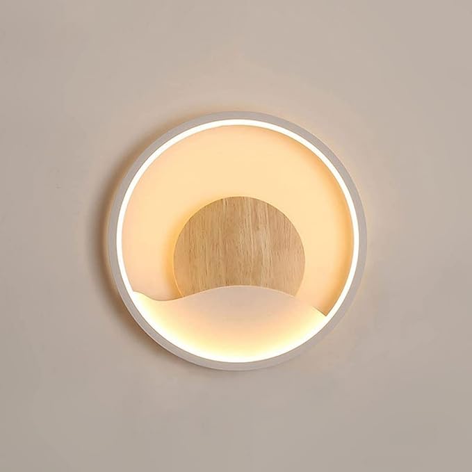 Nordic Modern Minimalist LED Bedroom Wall Decoration Creative Background Living Room Corridor lamp(White)