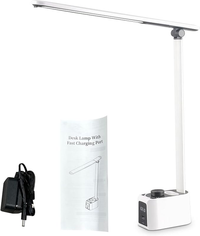 GLOGLOW LED Desk Lamp, Adjustable Brightness and Color Temperature, Eye Caring Table Light for Reading and Studying (T221012)