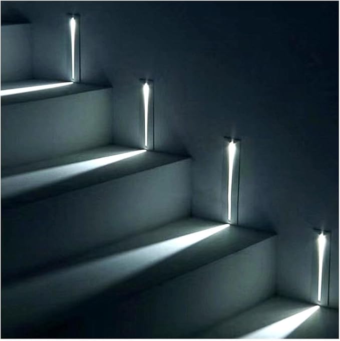 Recessed LED Step Lights Stair Light Indoor, 90-265V 3W Not Waterproof for Stairs/Decks/Steps/Door Side/Hallway/Doorway/Paths Lighting 10PCS-6000K Brushed Black