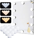 LED Vanity Lights for Mirror, Hollywood Style Vanity Lights with 10 Dimmable Bulbs, Adjustable Color & Brightness, USB Cable, Mirror Lights Stick on for Makeup Table Dressing Room (10 Lights)
