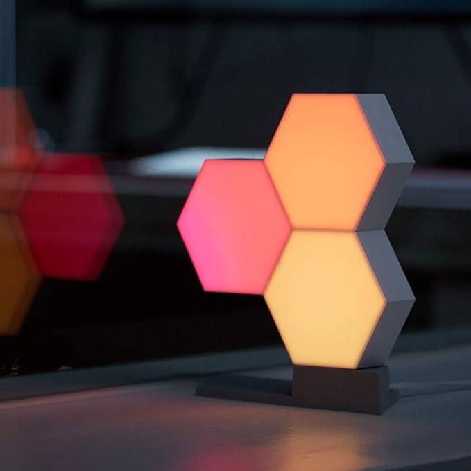 AW 3 Pack APP Control Hexagon Lights Smart LED Panel Smarter Kit Music Sync 16 Million Colors Change for Gaming Room