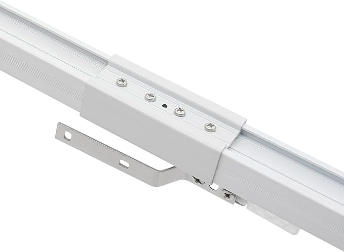 Smart Electric Curtain Track System, 47''-165'' Telescoping Motorized Curtain Rail Works, Remote & WiFi Control Curtains Rod, 88LB Load, Ceiling Mount Automatic Curtain Opener, Quiet Motor