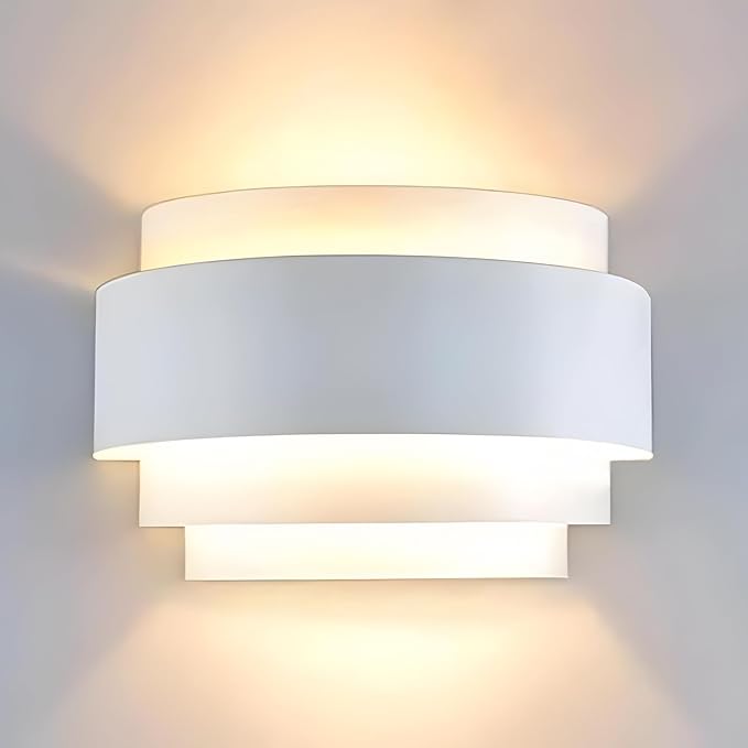 LightInTheBox Modern Wall Sconce Indoor Wall Light Fixture Half Moon Metal Wall Lamp White for Stair Hallway Home Theatre Bedroom (1PCS)