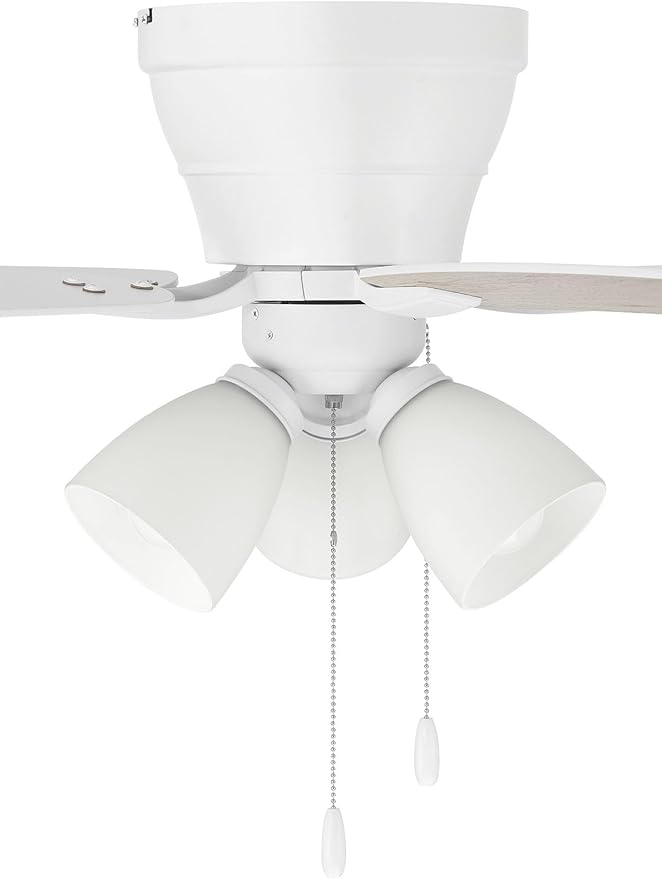 Craftmade 52" Wheeler Indoor Flush Mount 5 Blade White Finish Ceiling Fan with Optional 3-Light Kit