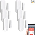 Mengshen 6 Pack WiFi Door Sensor Smart Window Door Sensor Alarm Wireless Magnetic Door Open Detector and APP Remote Notification Compatible withTuya Smart Alexa Google Assistant