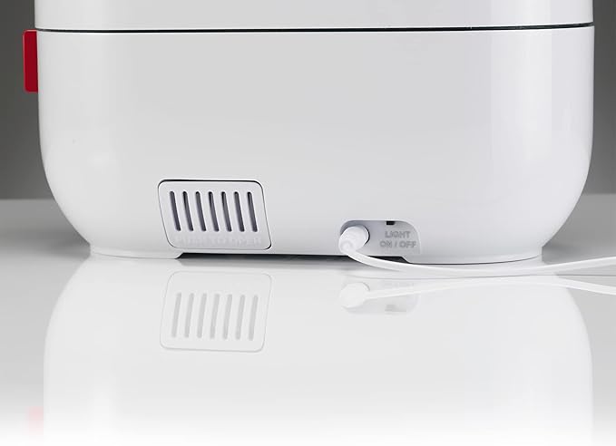 BONECO 1 Gallon Whisper Quiet Cool Mist Ultrasonic Humidifier for Large Room with LED Light, Control Knob, and Essential Oil Holder, White