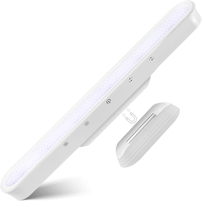 56-LED Under Cabinet Lights Wireless, Under Counter Lights for Kitchen Touch Control, Magnetic Closet Lighting, Rechargeable USB-C Battery Powered Lights, Dimmable Color Temperature/Brightness