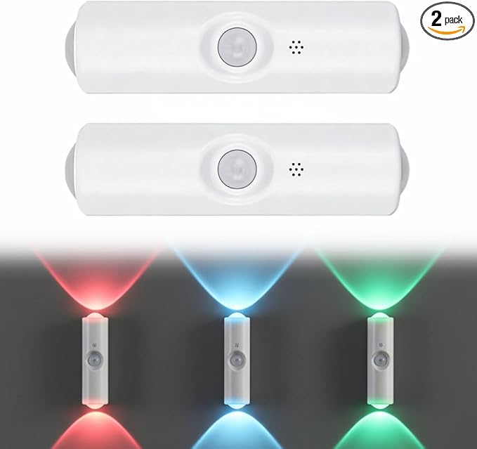 Rechargeable Smart LED Motion Sensor Ambient Light, 2026 New Magnetic Smart Sensor Night Light, Cordless LED Wall Sconce Lamp for Steps, Bedroom, Hallway, Courtyard (White, 2 Pack)