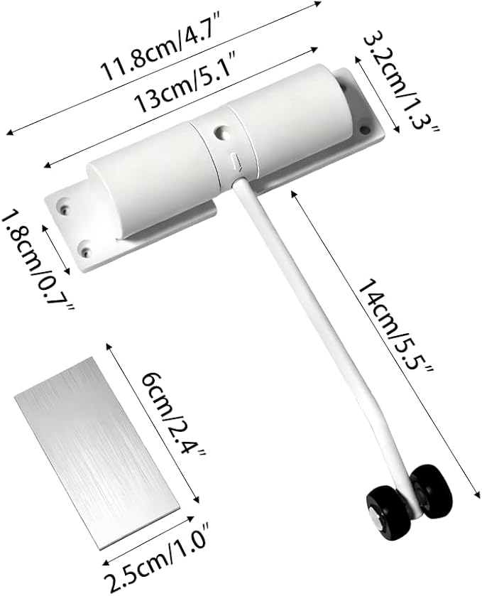 Automatic Door Closer, Adjustable Door Spring Closer Quiet & Heavy Duty Doors Stopper for Home & Commercial Use