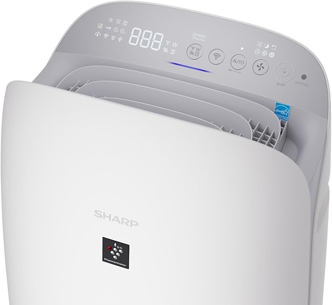 SHARP Smart Air Purifier with Humidifier Combo – Covers up to 2,603 sqft in one hour, Compatible w/Alexa & Google Asst. True HEPA Filter, for XL Rooms, Living Room, Dining Room - KCP110UW