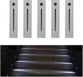 5Pcs Motion Sensor Stair Lights Embedded LED Step Lights, 3W AC85-265V Waterproof Recessed Light Fixtures for House/Wall Cavity/Hallway/Stair/Corner/Decks 3000K Sand Gray