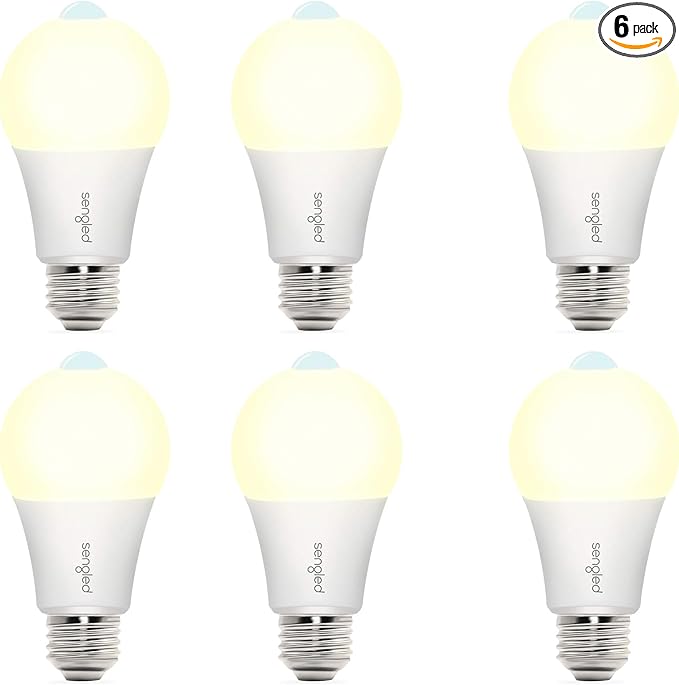 Sengled Motion Sensor Light Bulbs, A19 LED Dusk to Dawn Bulbs 3000K Soft White, Motion Activated Indoor Outdoor Light Bulbs 8.8W (60W Equivalent) 800 Lumens for Porch, Garage, Hallway, 6 Pack
