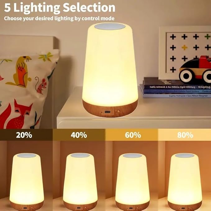 Small Night Light, LED Bedside Touch Desk Light, Portable Desk Edge Light with 13 RGB Colors, Night Light for Bedroom/Nursery/Bathroom/Hallway/Outdoor/Living Room