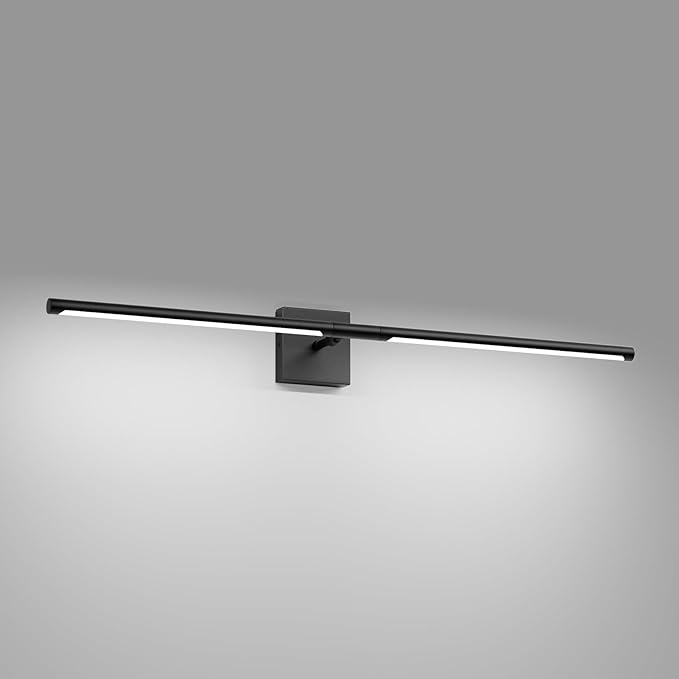 Tipace Hard-Wired LED Black Wall Sconce for Bathroom 39.4IN Vanity Light Fixture 5500K Indoor Bathroom Sconce Over Mirror 360° Rotate for Living Room,Bedroom,Hallway