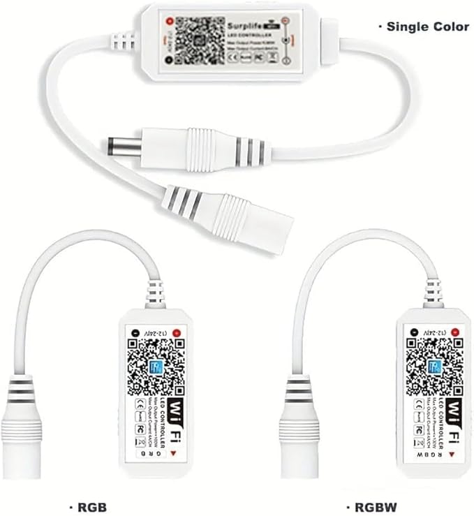 LED Smart WiFi Controller DC12–24 V Wireless Dimmer Controller, Single Color LED Controller for 2835, 5050, 5630, 5730, LED Strips (WiFi, Single Color)