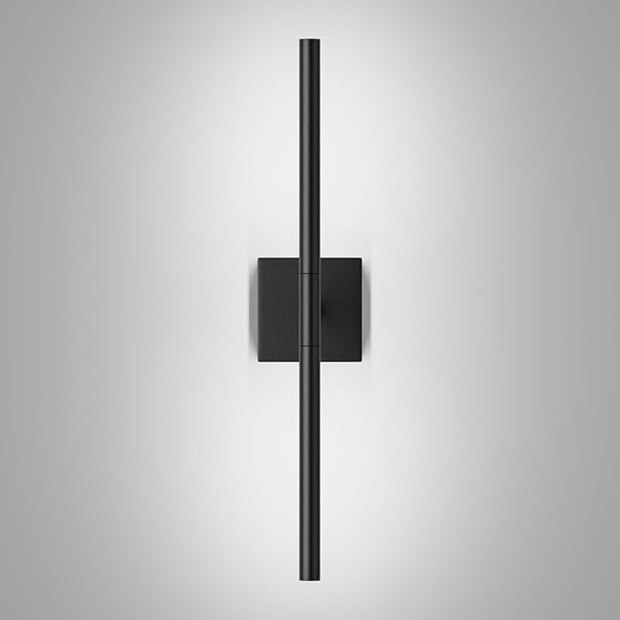 Tipace Hard-Wired LED Bathroom Light Fixtures Over Mirror,24W 360°Rotatable 5500K Black Vanity Light Bar,Modern Wall Sconce for Living Room,Bedroom,Hallway,23.6 Inch