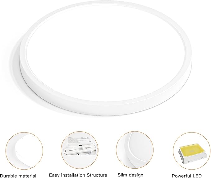 TALOYA Dimmable Flush Mount Ceiling Light,10Inch,20W,5 CCT,LED Ceiling Light Fixture for Bedroom,Kitchen,Living Room,White