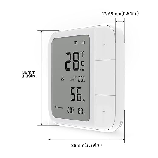 Aqara Thread/Zigbee Smart Climate Sensor W100,Temperature and Humidity Monitoring,Wireless Remote HVAC Control, 3 Customizable Smart Buttons,Works with HomeKit, Alexa, Google & More