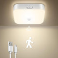 TOOWELL Rechargeable Motion Sensor Closet Light - 10000mAh Battery Operated Ceiling Light,500LM Warm White Wireless Ceiling Lights for Closet Shower Bathroom Pantry Hallway Porch Stair 3000K