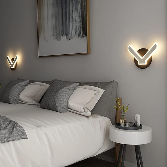 Modern Minimalist Atmosphere Lamp Wall Lights, 12W Three-Color Dimming LED Bedroom Bedside Lamp Night Light Living Room Decoration Lighting Fixture,Wall lamp