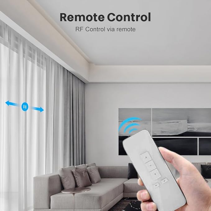 S Folding Corrugated Electric Smart Curtains System, Automatic Curtain Opener, Motorized Curtains Rod, Compatible with Apple HomeKit/Samsung SmartThings (Track length 2 Meters (78.74 inches))