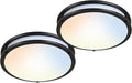 hykolity 16 inch Dimmable LED Flush Mount Ceiling Light Fixture, 36W, 2200LM, 2.7/3/3.5/4K/5K Adjustbale, 120°Light Angle, CRI90, Ceiling Lamp for Bedroom, Kitchen, Office, ETL Listed 2Pack