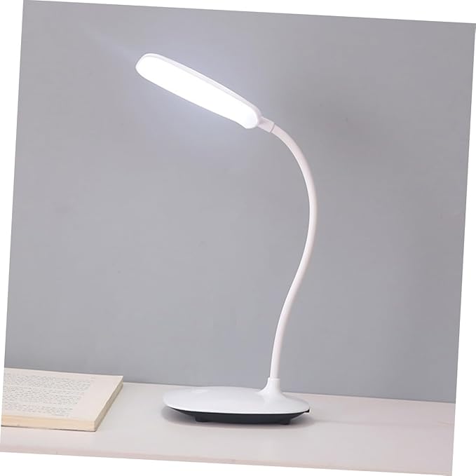 Tofficu Adjustable LED Desk Lamp with Touch Control Eye Protection Brightness Levels Flexible Neck Portable Folding Design for Reading Studying and Working White