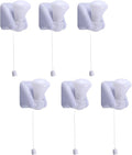 6 Pack Battery Operated Light Bulb, Stick-Up Wireless LED Closet Light Bulb, Battery Powered Self Adhesive Wall Mounted Lamp Fixture with Pull Chain for Cabinet Bedroom Living Room Kitchen