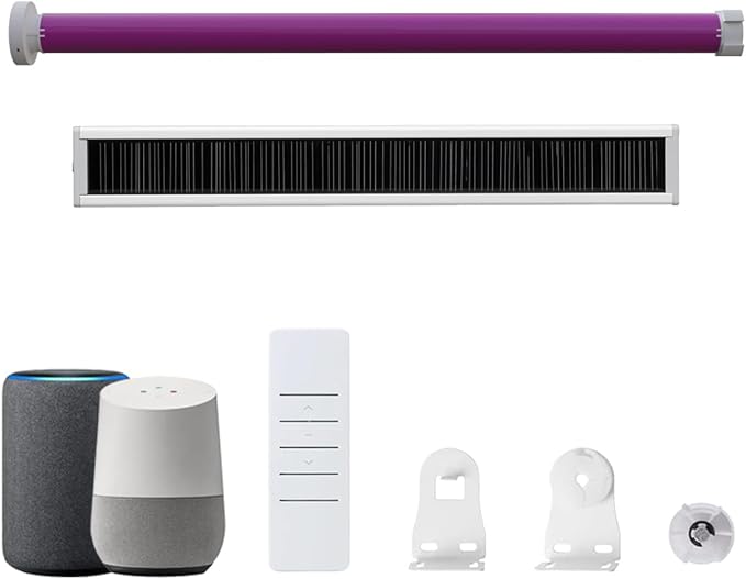 ZigBee 3.0 Smart Roller Shade Motor with Solar Panel, Built-in 2800mAh Battery, Wireless Electric Blind Motor for 1.5” (38mm) Tube, Quiet Retrofit Kit, Alexa & Google Home (2.0N.m 32rpm/min)