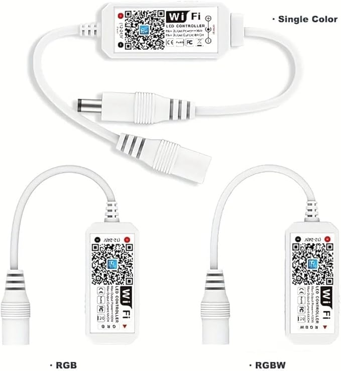 WiFi RGBW Controller Magic Home APP Compatible with Alexa Google Home for DC12-24V LED Strip Light Voice Dimmer (WiFi, RGBW)