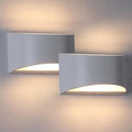 White Modern LED Wall Sconce (with G9 Bulbs) Hardwired Indoor Wall Lights Set of 2 Up and Down Wall Mount Light for Hallways, Bedrooms, Hallways, Living Room 3000K Warm White