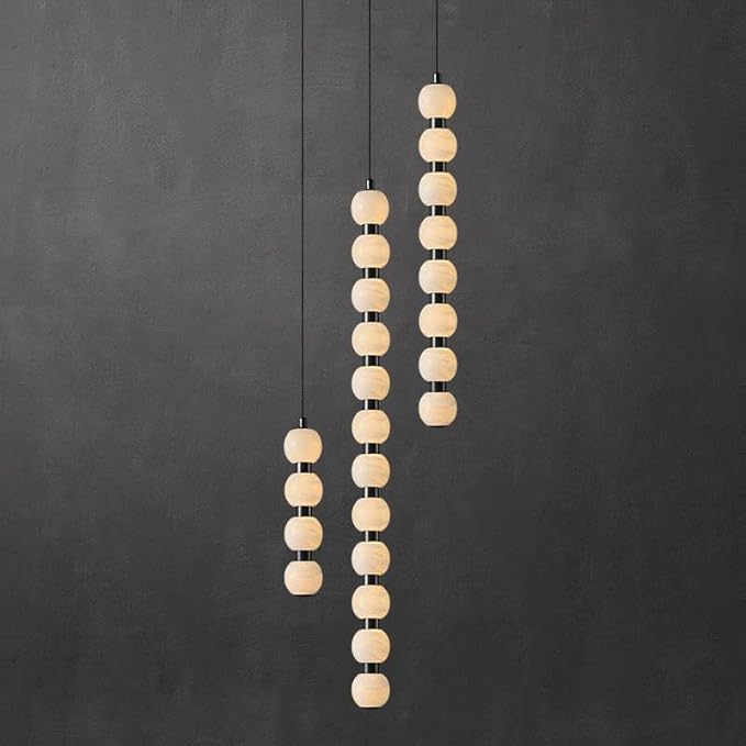 Pendant Lights, Modern Home Decor led Lights Pendant Light Lamps forstaircase Chandeliers for Living Room Hanging Indoor Lighting(Black 6 Head,RC Remote dimming)