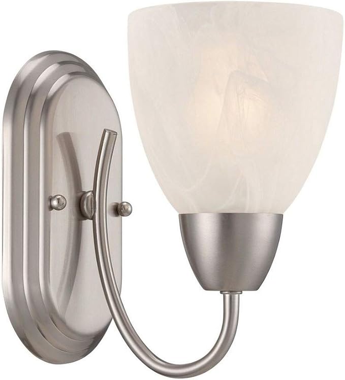 Designers Fountain 15005-1B-35 Torino Wall Sconce, Brushed Nickel,Silver, 8 in.