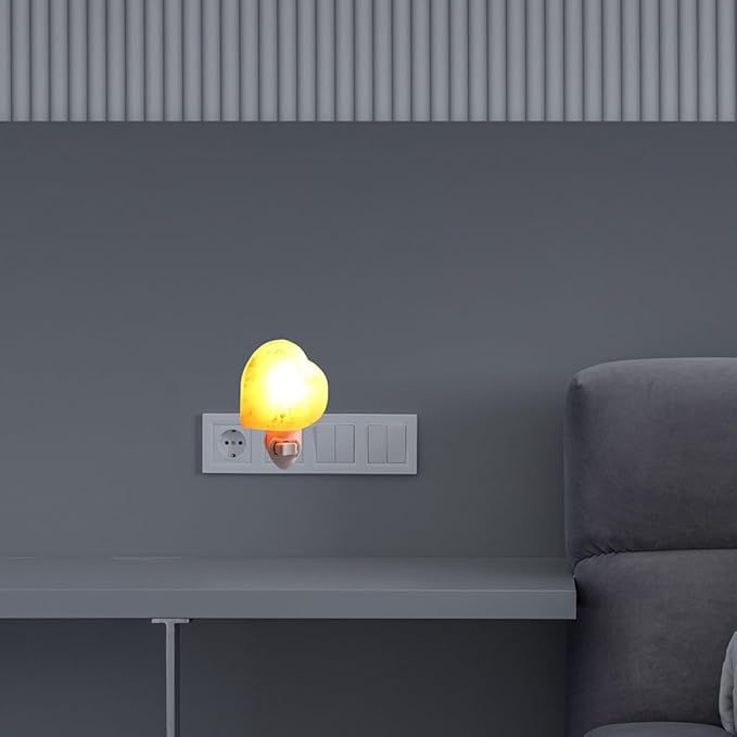 Zerodeko Salt Night Shape Led -in Night Light for Bedroom and Bathroom Decor Creates Warm Glow for Relaxation for Meditation and Nightstand Use
